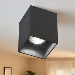 Faretto da soffitto gu10 nero cubo per interno