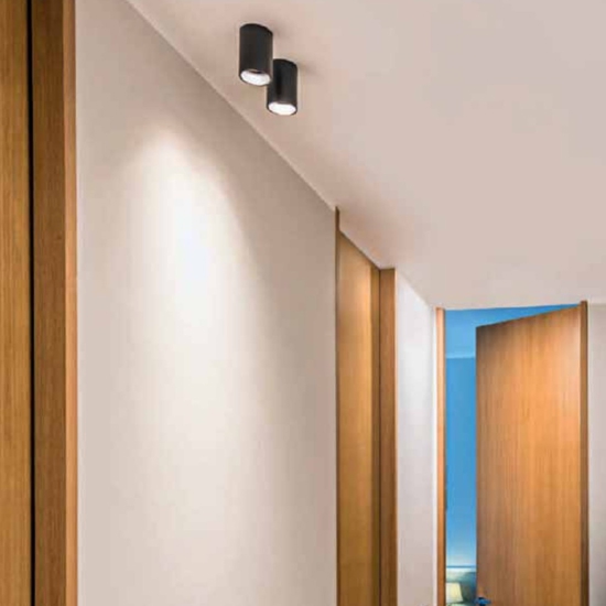 Faretto da soffitto cilindro bianco di alluminio