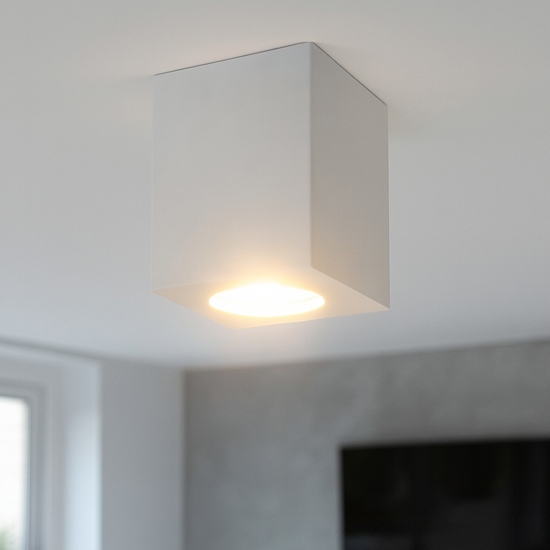 Faretto da cucina gu10 cubo di gesso bianco per interni