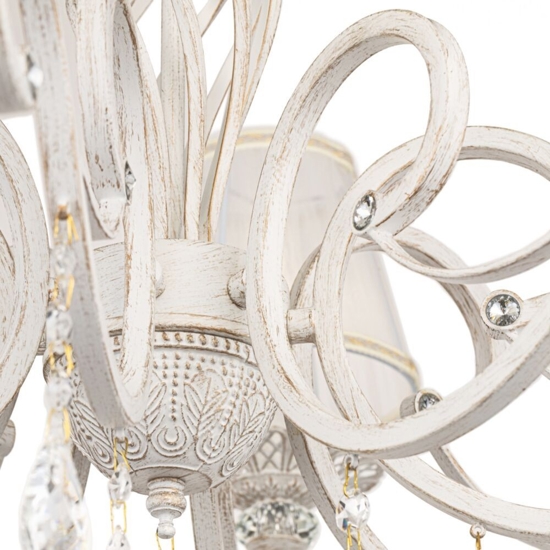 Maytoni grace lampadario per salone bianco anticato 8 luci