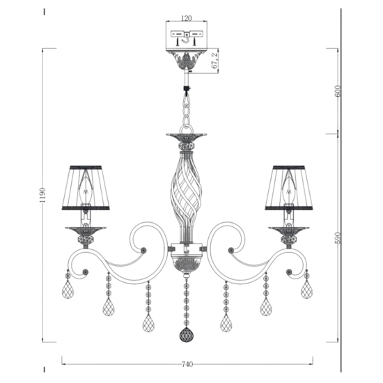 Maytoni grace lampadario per salone bianco anticato 8 luci