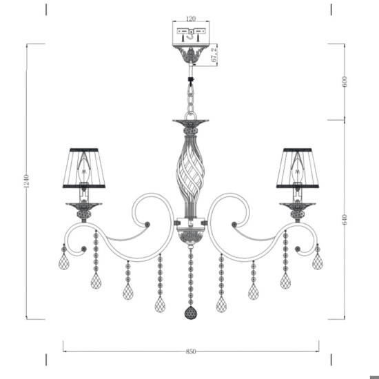 Maytoni grace lampadario per salone con pendenti
