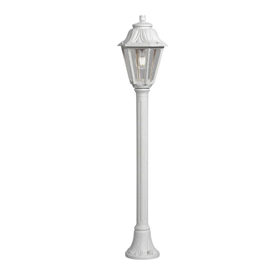Lampione alto da giardino top light asti bianco ip55
