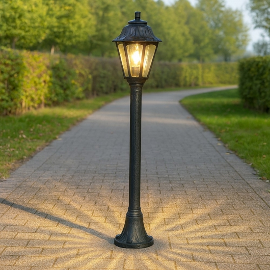 Lampione da giardino asti top light nero anti ruggine