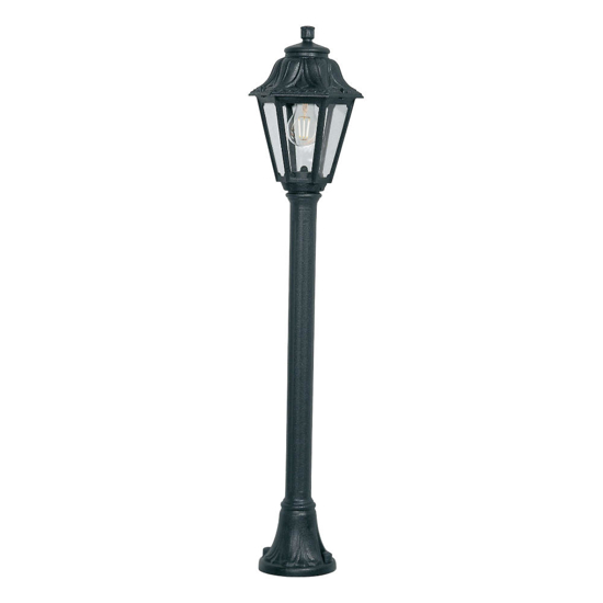 Lampione da giardino asti top light nero anti ruggine