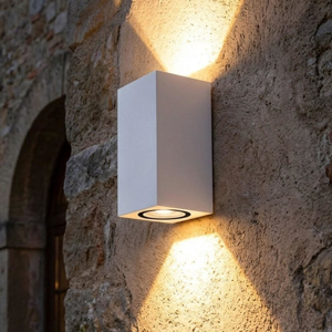 Top light atene applique da esterno bianca biemissione luce ip65