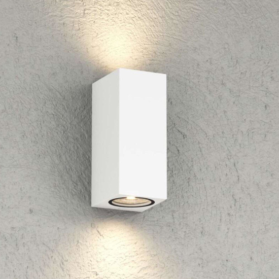 Top light atene applique da esterno bianca biemissione luce ip65