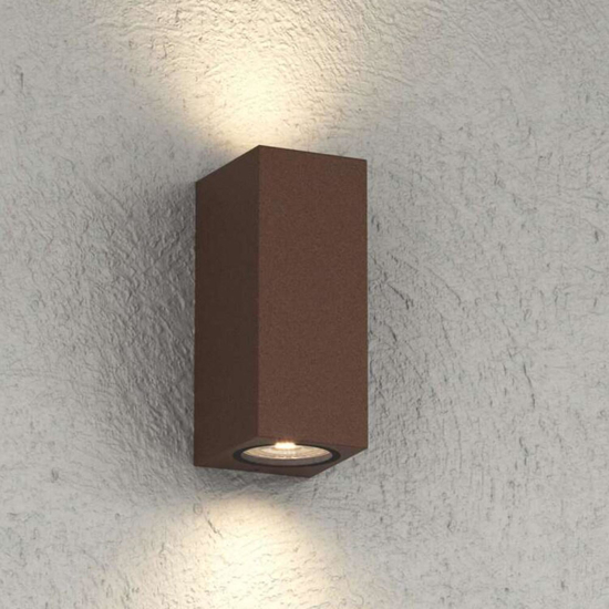 Top light applique da esterno atene corten parallelepipedo moderno