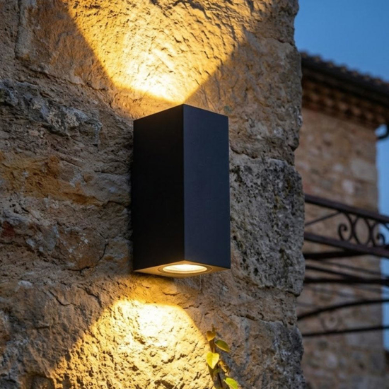 Top light applique da esterno atene nera moderna ip65