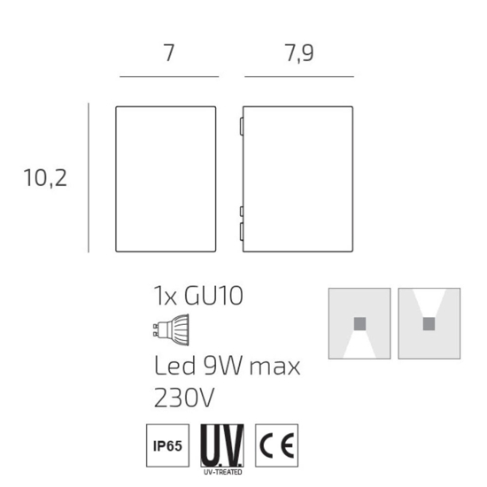Applique corten da esterno moderna top light atene ip65