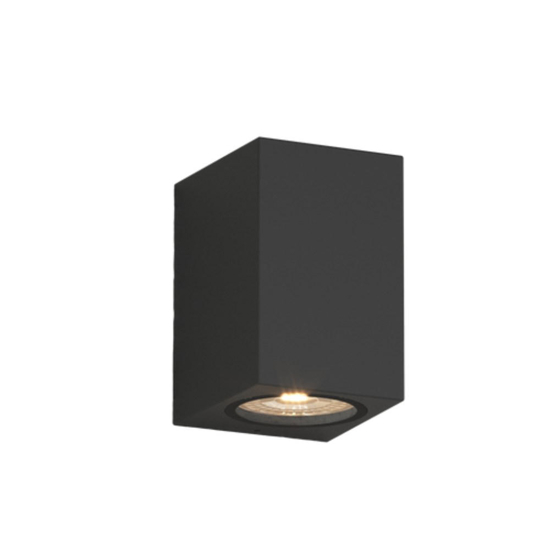 Top light atene applique da esterno nera parallelepipedo moderno ip65