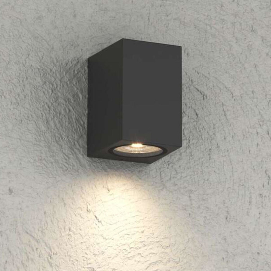 Top light atene applique da esterno nera parallelepipedo moderno ip65