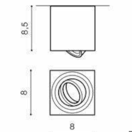 Faretto cubo da soffitto bianco orientabile