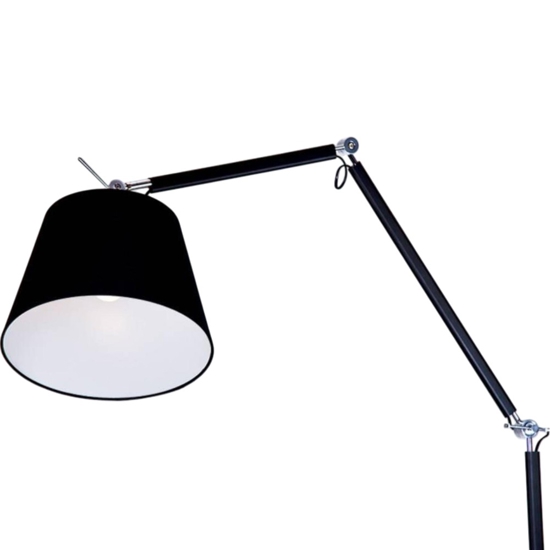 Piantana lampada ad arco nera orientabile