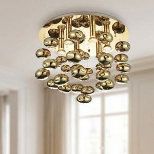 Plafoniera luxury bolle di vetro oro 50cm per camera da letto elegante