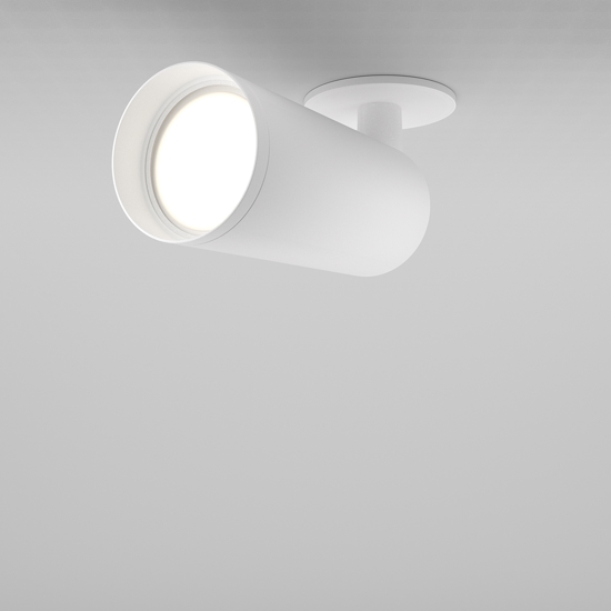 Maytoni faretto da incasso focus cilindro bianco orientabile