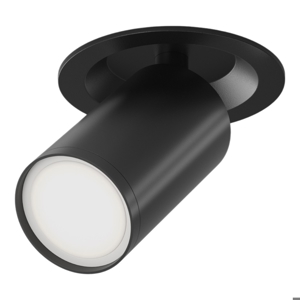 Faretto da incasso a soffitto cilindro nero orientabile focus maytoni