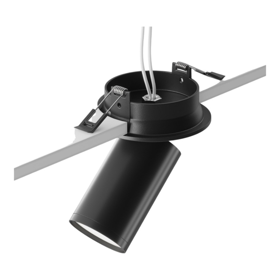 Faretto da incasso a soffitto cilindro nero orientabile focus maytoni