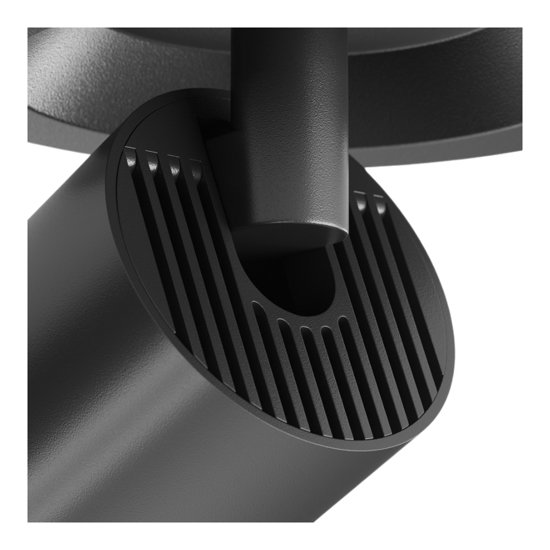Faretto da incasso a soffitto cilindro nero orientabile focus maytoni