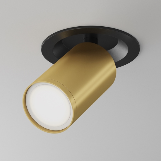 Mytoni faretto da incasso focus cilindro oro nero orientabile