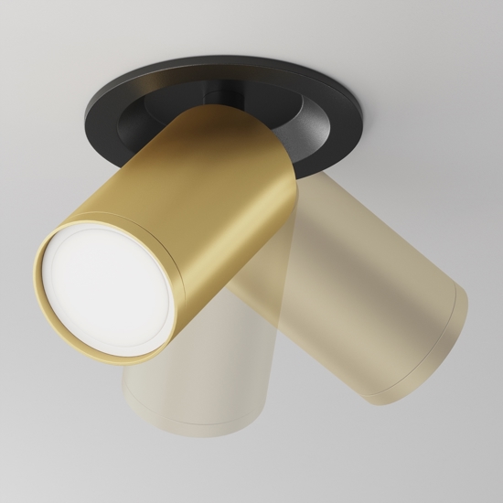 Mytoni faretto da incasso focus cilindro oro nero orientabile