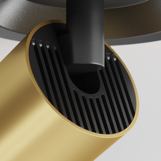 Mytoni faretto da incasso focus cilindro oro nero orientabile