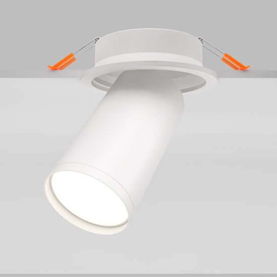 Maytoni faretto focus bianco cilindro orientabile da incasso a soffitto