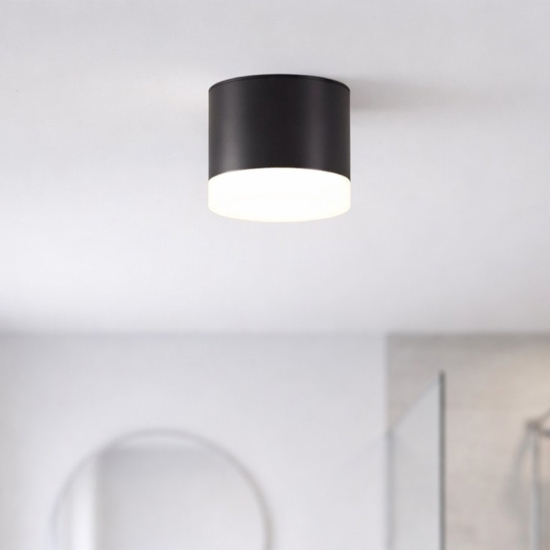 Maytoni plafoniera da bagno pauline mini rotonda nera ip44
