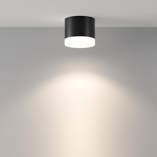 Maytoni plafoniera da bagno pauline mini rotonda nera ip44