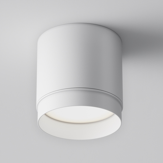 Faretto polar bianco da soffitto cilindro per interni maytoni