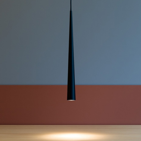 Lampada pendente per isola cono nero led 5w 3000k