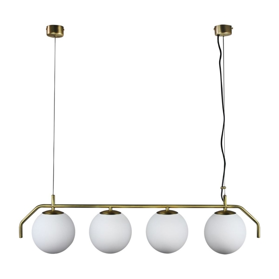 Lampadario per tavolo soggiorno moderno oro sfere bianche
