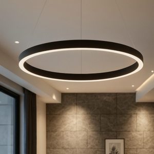 Lampadario moderno gea luce criseide s-g nero  led 80w 3000k
