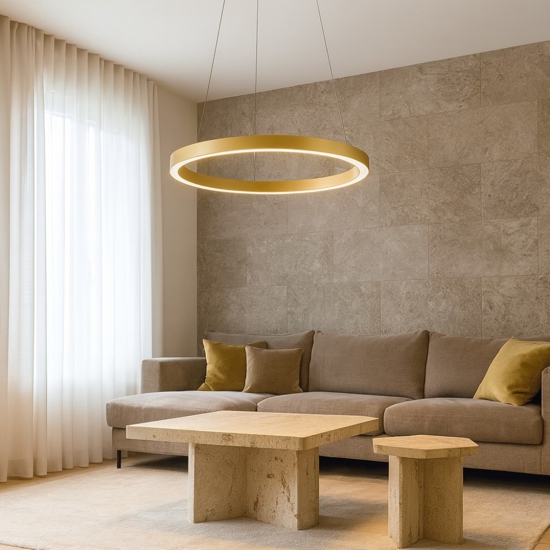 Gea luce criseide s-g oro lampadario led 80w 3000k moderno