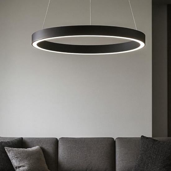 Criseide s-p nero gea luce lampadario cerchio led 60w 3000k