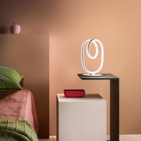 Abat-jour da comodino diva bianco gea luce design moderna