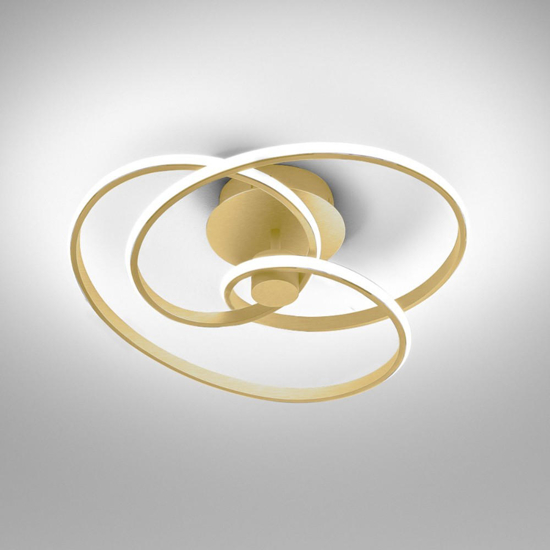 Plafoniera per camera da letto diva oro gea luce led 40w 3000k 