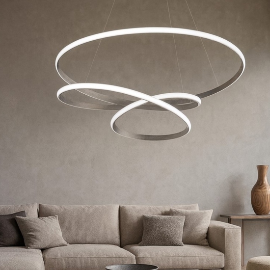 Lampadario diva sg titanio di gea luce design led 47w 3000k