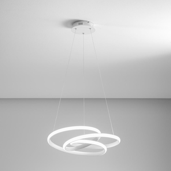 Diva sp bianco gea luce lampadario moderno led 39w 3000k