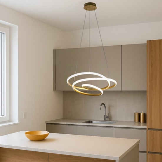 Lampadario diva sp oro gea luce spirale led 39w 3000k