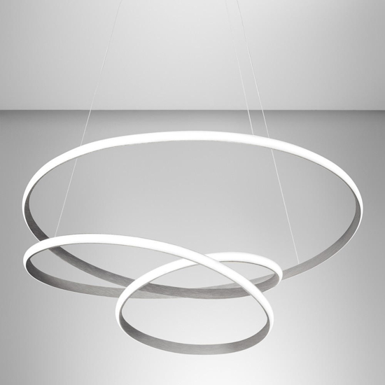 Lampadario diva s-s- titanio gea luce led 80w 3000k moderno