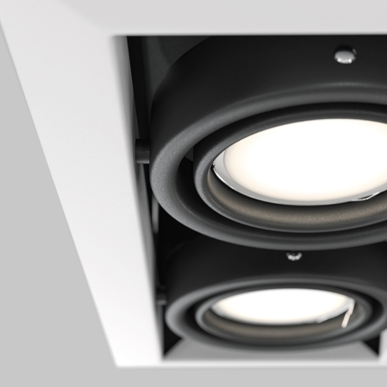 Maytoni metal modern faretto da incasso soffitto bianco 2 luci orientabili