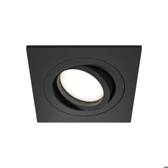Maytoni faretto da incasso aton nero quadrato per controsoffitto orientabile