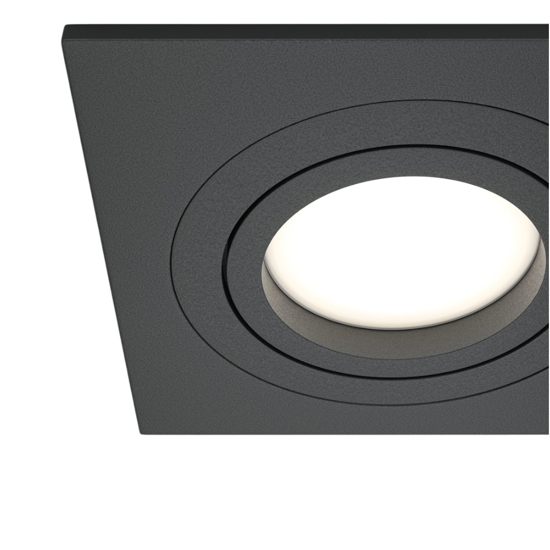 Maytoni faretto da incasso aton nero quadrato per controsoffitto orientabile