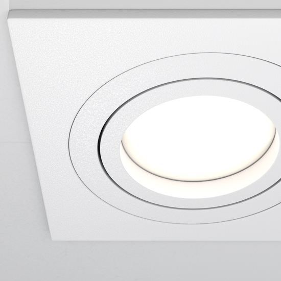 Faretto quadrato onda bianco da incasso a soffitto orientabile maytoni