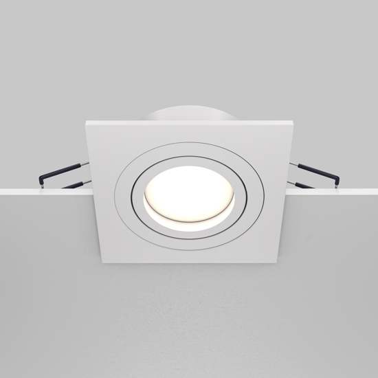 Faretto quadrato onda bianco da incasso a soffitto orientabile maytoni
