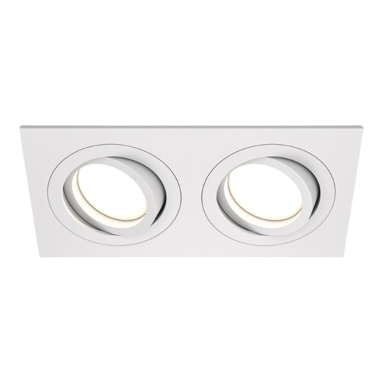 Maytoni faretto da soffitto atom cestello da incasso 2 luci bianco