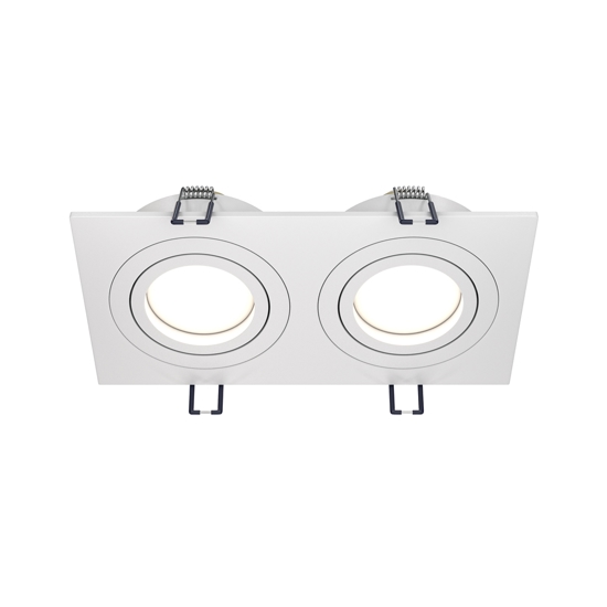 Maytoni faretto da soffitto atom cestello da incasso 2 luci bianco