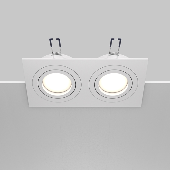 Maytoni faretto da soffitto atom cestello da incasso 2 luci bianco