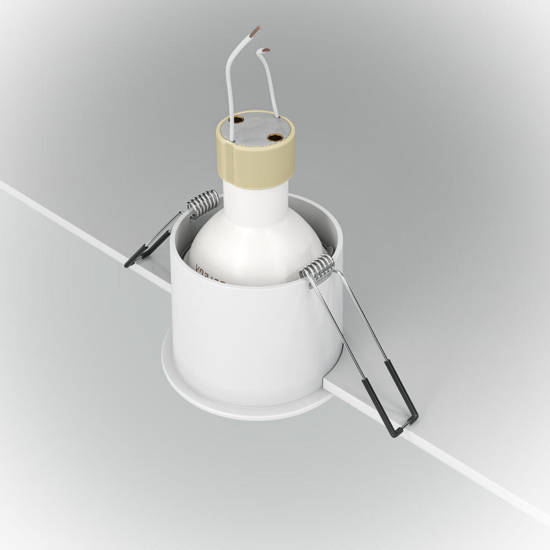Faretto da incasso a soffitto metallo bianco tondo maytoni reif